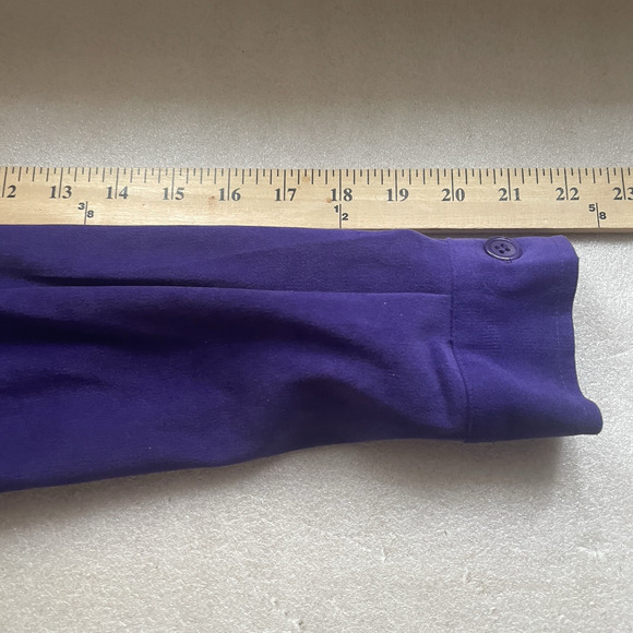 Vintage 90s Notations Jacket Women Medium Purple Red Hat Lady Button Front Top - Picture 9 of 12